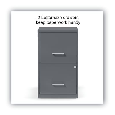 Alera® Soho 2 File-Drawer Vertical Standard File Cabinet, Letter Size, Lockable, 24.1H x 14W x 18