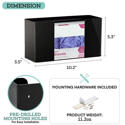 Viva Comfort Glove Dispenser, Black, 2/Pack (ADI902-01-BLK-MK-2PK)
