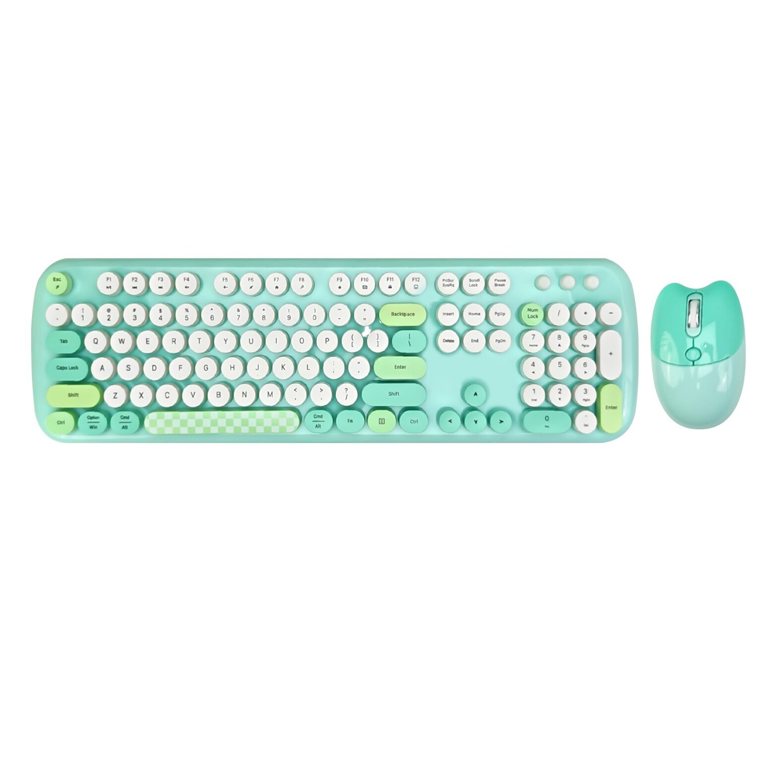 SaharaCase Wireless Ergonomic Keyboard and Laser Mouse Combo, Green (KB9)