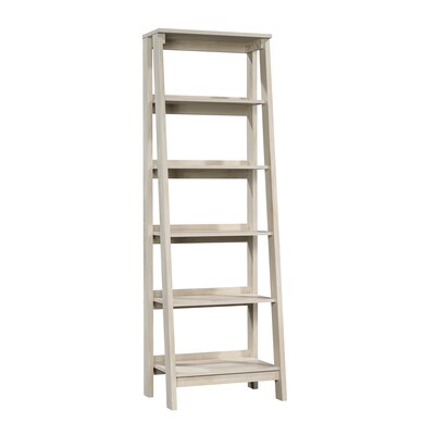 Sauder Trestle 71H 5-Shelf Bookcase, Chalked Chestnut (424122)