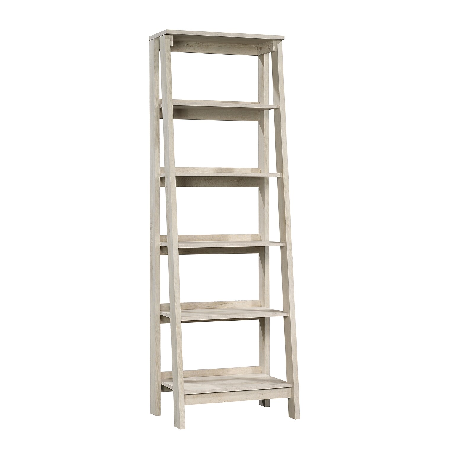Sauder Trestle 71H 5-Shelf Bookcase, Chalked Chestnut (424122)