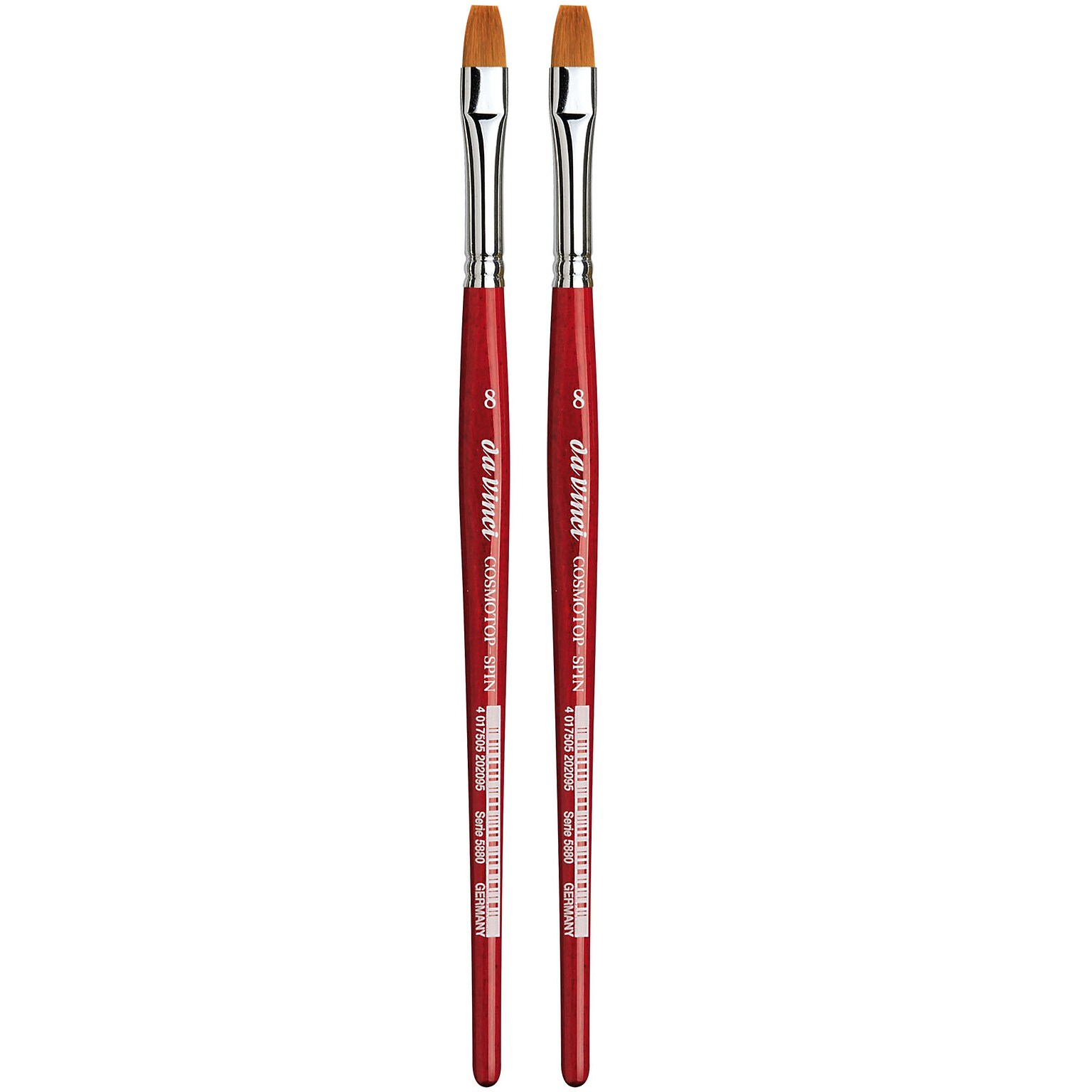 da Vinci COSMOTOP-SPIN Watercolor Synthetic Bristle, Flat Brush, 2/Pack (DVXVA58808-2)