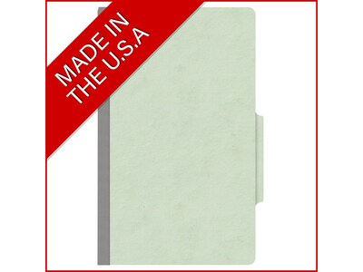 Medical Arts Press Pressboard Classification Folder, 1 Divider, 2" Expansion, Legal Size, Pale Green, 10/Box (DV-T52-14-3PGN)