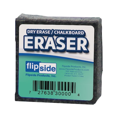 Flipside Dry-Erase Eraser, Gray, Dozen (30009)
