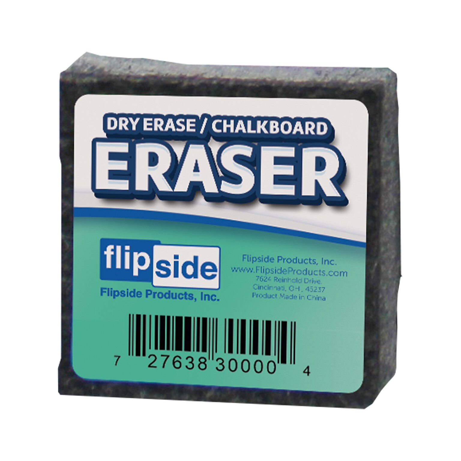 Flipside Dry-Erase Eraser, Gray, Dozen (30009)