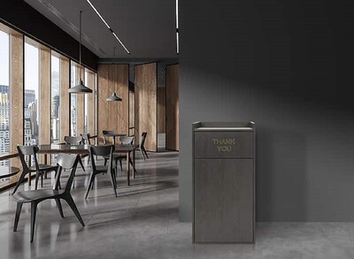 Alpine Industries Wood Trash Can, 40 Gallon, Black, 2/Pack (476-BLK-2PK)