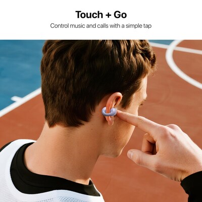 echelon Echo Open Earbuds True Wireless Open-Ear Clip-On Design, IPX5 Water Resistant Purple