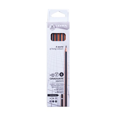 Lyra Graduate Graphite Pencil, Technical Set, 6 Pencils/Set, 3 Sets/Bundle (LYXL1171062-3)