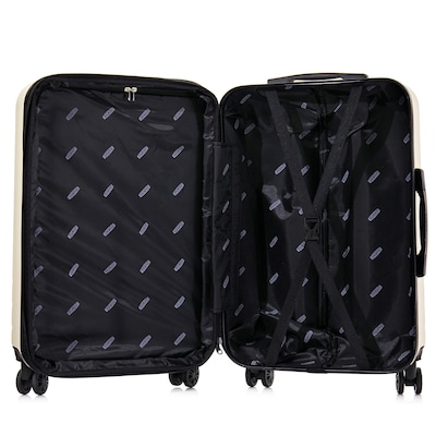 DUKAP Zahav 3-Piece Hardside Spinner Luggage Set, TSA Checkpoint Friendly, Sand (DKZAHSML-SAN)