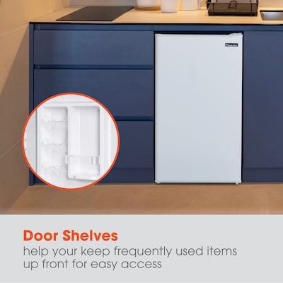 Magic Chef Reversible Door Refrigerator w/Freezer, 4.4 Cu. Ft., White (HMR440WE)