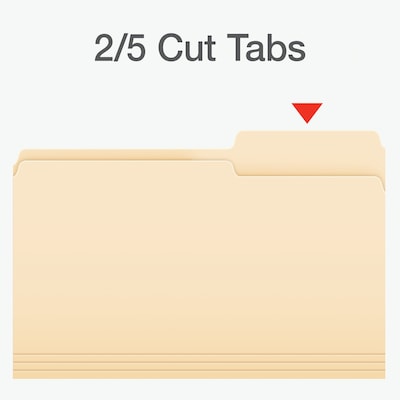 Pendaflex File Folder, 1-Tab, Right Position, Legal Size, Manila, 100/Box (1006983)