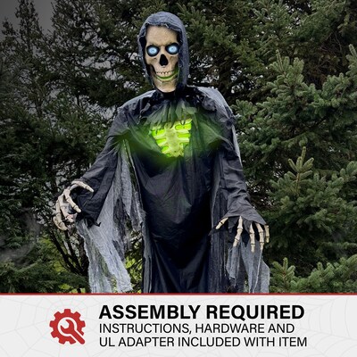 Haunted Hill Farm 10' Tall Motion-Activated Towering Reaper (HHTWRRPR-2FLSA)