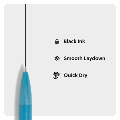 U Brands Retractable Ballpoint Pen, Medium Point, 0.7mm, Black Ink, 8/Pack (7168U01-24)