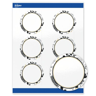 Avery Round Laser/Inkjet Multipurpose Labels, 3, White, 60/Pack (19479371020)