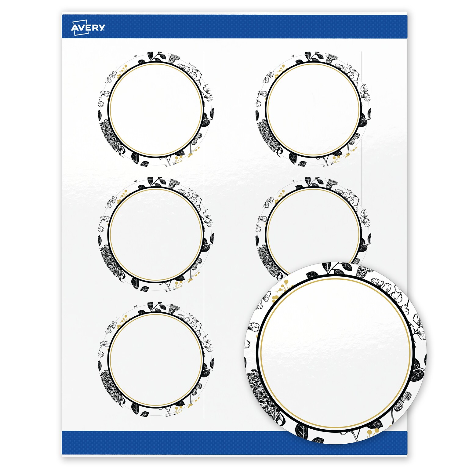 Avery Round Laser/Inkjet Multipurpose Labels, 3, White, 60/Pack (19479371020)