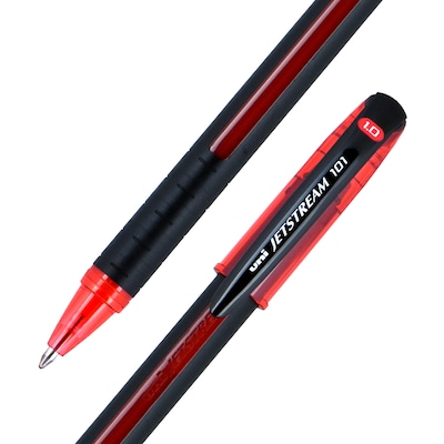 uni-ball Jetsream 101 Ballpoint Pen, Medium Point, 1.0mm, Red Ink, Dozen (1768013)