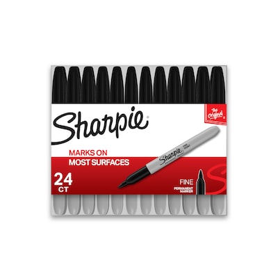 Sharpie Permanent Markers 6 Pack Assorted Sizes Ultra Fine Tip Fine Tip and Chisel Tip Permanent Markers - Black