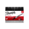 Sharpie Permanent Markers, Fine Tip, Black, 24/Pack (2042918)