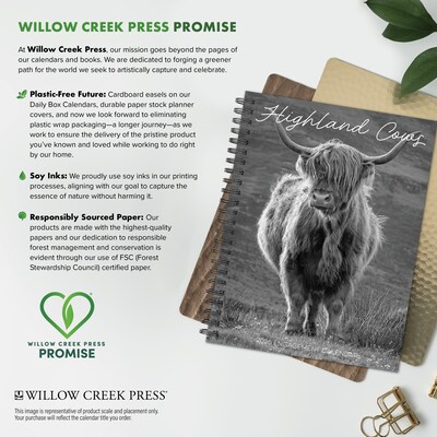 2026 Willow Creek Highland Cows 6.5" x 8.5" Daily & Monthly Personal Organizer (58480)