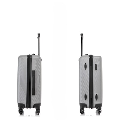 DUKAP Discovery 21.65" Hardside Suitcase, 4-Wheeled Spinner, TSA Checkpoint Friendly, Silver (DKDIS00S-SIL)