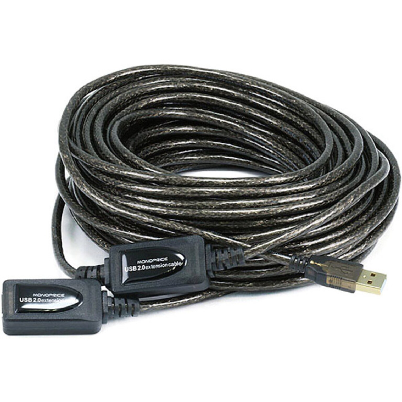 Monoprice 65 ft. USB-A to USB-A Data Transfer Cable, Male to Female, Black (7533)