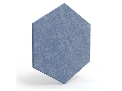 Luxor Reclaim Stick-On Decorative Acoustic Panels, 11H x 9.5W, Light Blue PET, 6/Pack (RCLMHEX005)