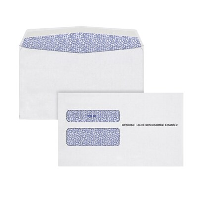 Adams Double Window Continuous Tax Form Envelopes, 100/Pack (7990E-S)