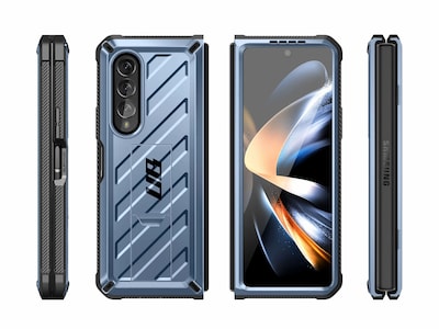 SUPCASE Unicorn Beetle Metallic Blue Kickstand Case for Samsung Galaxy Z Fold4 (SUP-Galaxy2022-ZFold4-5G-Unicorn-SP-Tilt)
