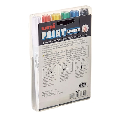 Uni-Paint PX-20 Oil-Based Paint Marker Medium Point Assorted Colors 6-Count