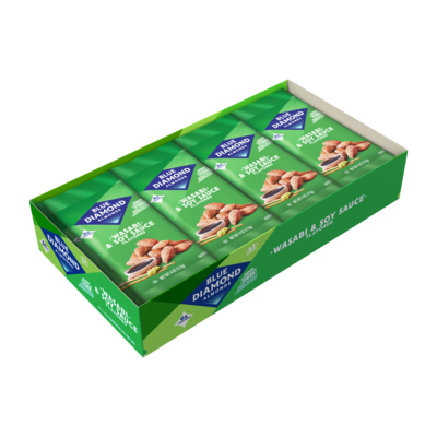 Blue Diamond Wasabi & Soy Sauce Almonds, 4 oz., 12 Bags/Pack (BLU09931)