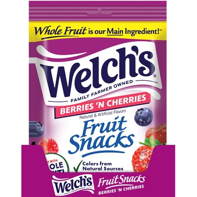 Welchs Gluten Free Berries N Cherries Fruit Gummies, 5 oz., 12 Bags/Box (PIM05092)