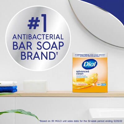 Dial Advanced Clean Antibacterial Bar Soap, Gold Scent, 36/Carton (00052336926172)