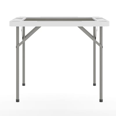 Flash Furniture Silas Folding Card Game Table, White/Gray (DADMJZ88WHGY)