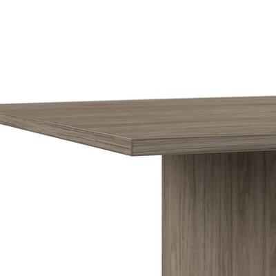 Bush Business Furniture 96W x 42D Boat Shaped Conference Table with Wood Base, Modern Hickory (99TB9642MHK)