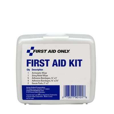 First Aid Only Personal First Aid Kit, Plastic Case, 13 Pieces (90101)
