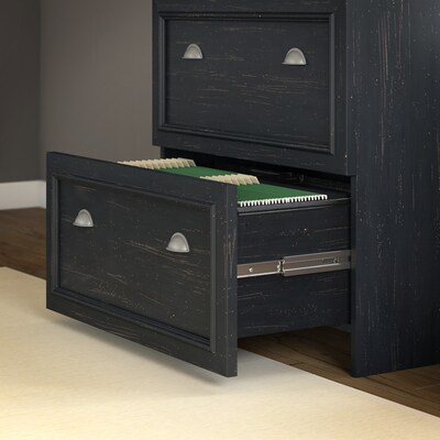Bush Furniture Fairview Lateral File Cabinet, Antique Black/Hansen Cherry (WC53981-03)