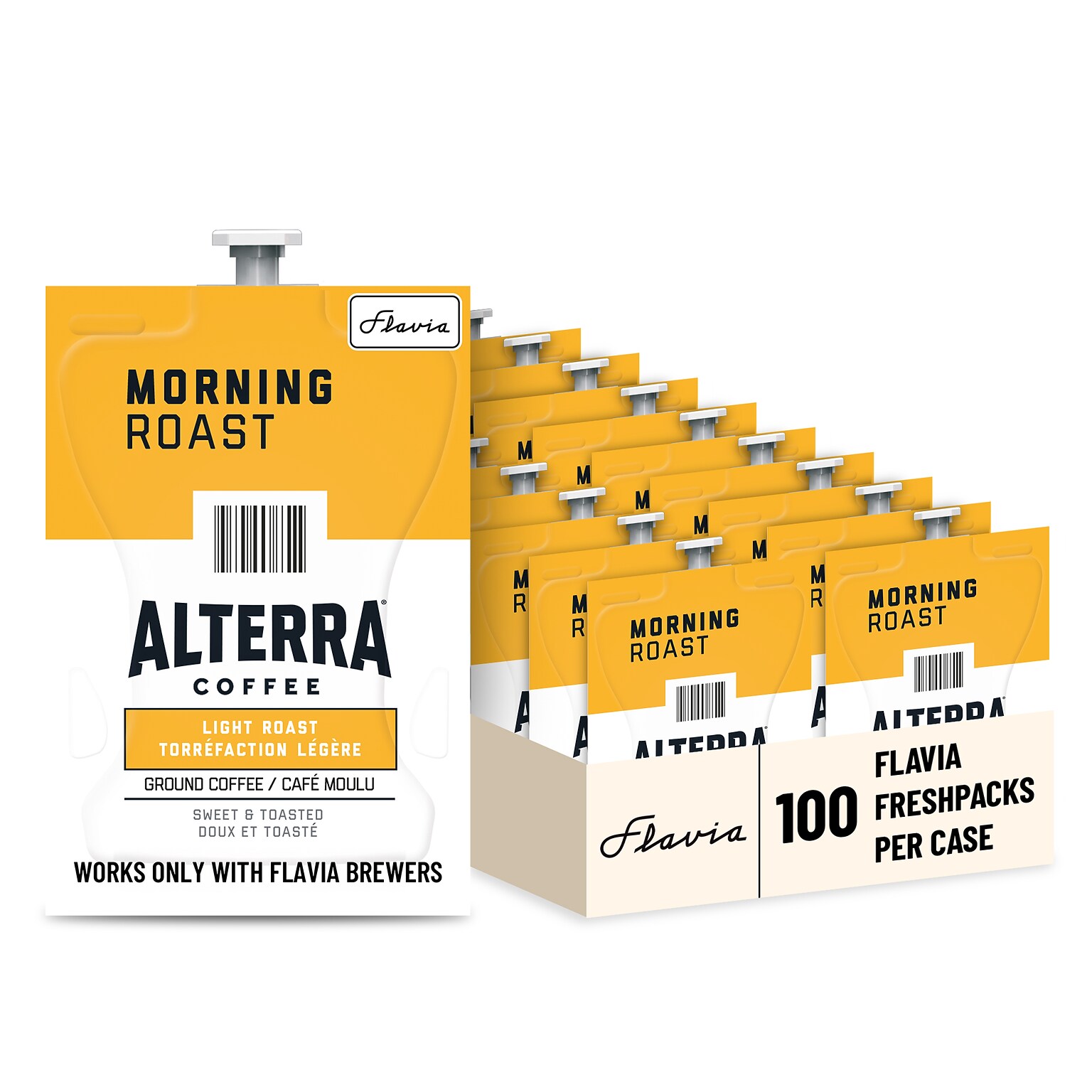 Alterra Morning Roast Coffee Flavia Freshpacks, Light Roast, 100/Carton (MDRA182)