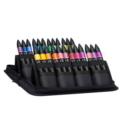 Winsor & Newton Promarker Dual-Tip Student Designer Marker, Strong Colors, 24/Pack (WNX0290030)