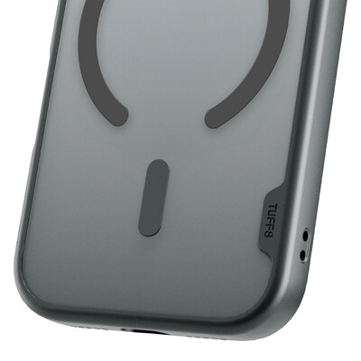 TUFF8 GlideGuard MagSafe Phone Case for iPhone 18 Pro with XYST Extendable Dash Mount, Smoke Black/Black (KITLIBBWR18PR02)