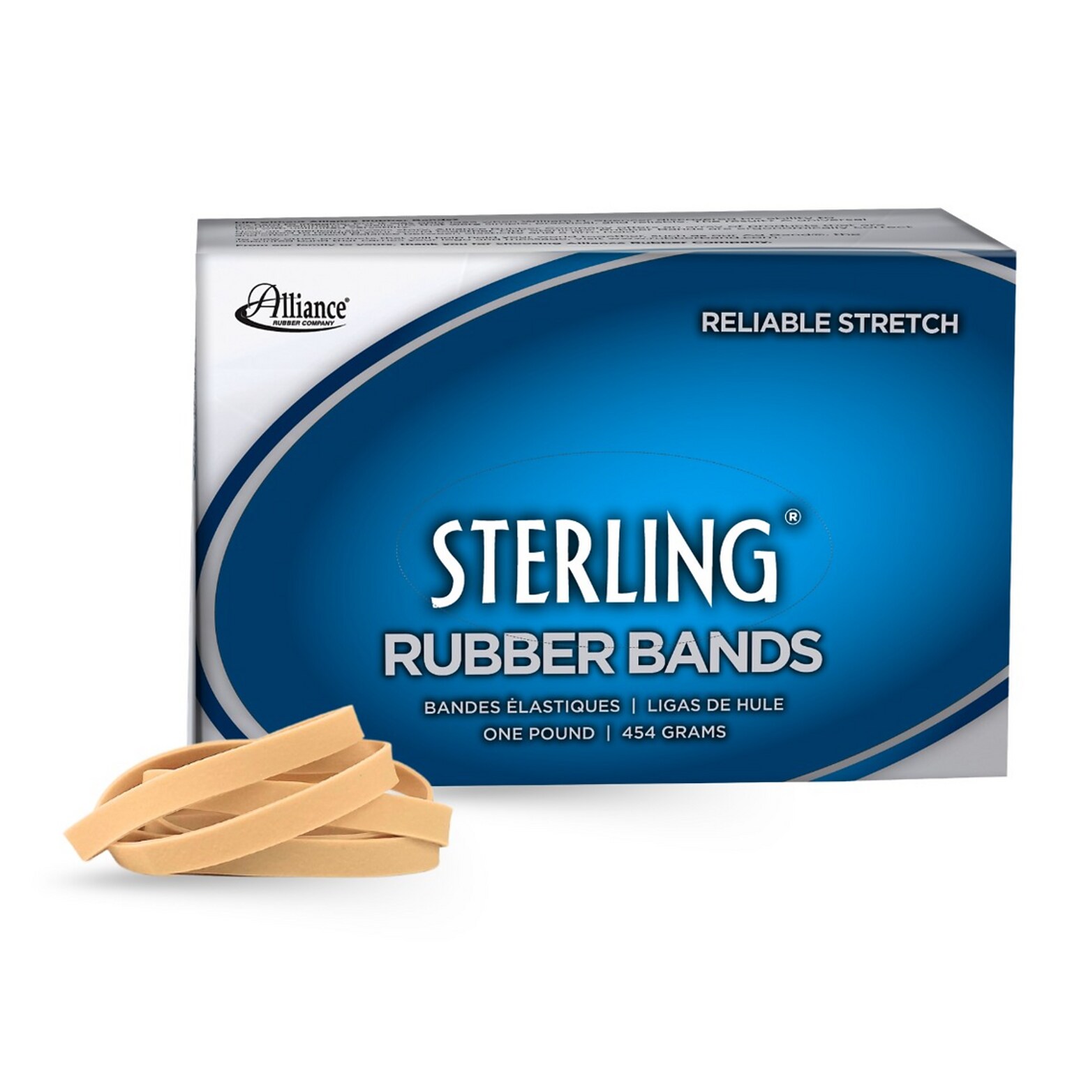 Alliance Sterling Multi-Purpose #64 Rubber Bands, 3-1/2 x 1/4, 425/Pack (24645)