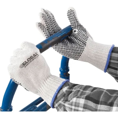 Global Industrial PVC Dot Knit Gloves, Single-Sided, Black, X-Large, 12 Pairs (708352XL)