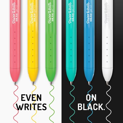 Paper Mate InkJoy Bright Retractable Gel Pen, Medium Point, 0.7mm, Assorted Bright Color Inks, 10 Count (2173764)