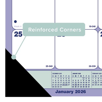 2026 Blueline 21.25" x 16" Monthly Desk or Wall Calendar, Blue/White (C181731)