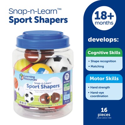 Learning Resources Snap-n-Learn Sports Shapers, Assorted Colors (LER6729)