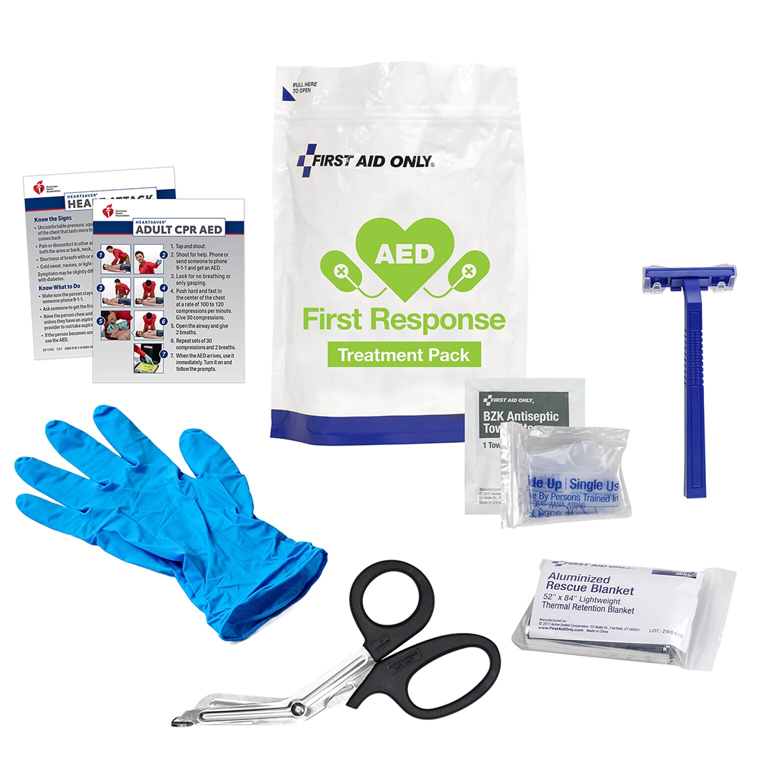 First Aid Only 9-Piece AED Treatment Pack (91746)