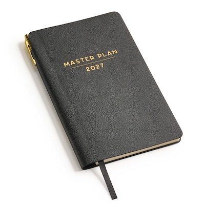 2027 Eccolo 4" x 7" Weekly & Monthly Planner, Faux Leather Cover, Black (RY27-401A)