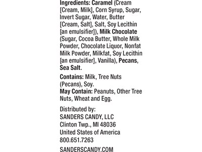 Sanders Small Batch Wonders Milk Chocolate Sea Salt Caramel Pecan Clusters, 18 Oz. (30971)