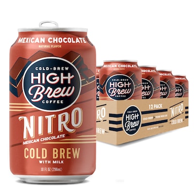 High Brew Nitro Mexican Chocolate Cold Brew Coffee with Milk, 10 oz., 12/Carton (80569)