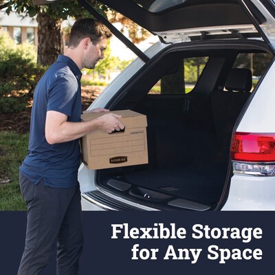 Bankers Box Heavy-Duty Corrugated File Storage Boxes, Lift-Off Lid, Letter/Legal Size, Kraft, 25/Carton (7150001)