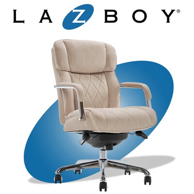 La-Z-Boy Sutherland Ergonomic Fabric Swivel Computer and Desk Chair, Cream (CHR10048D)